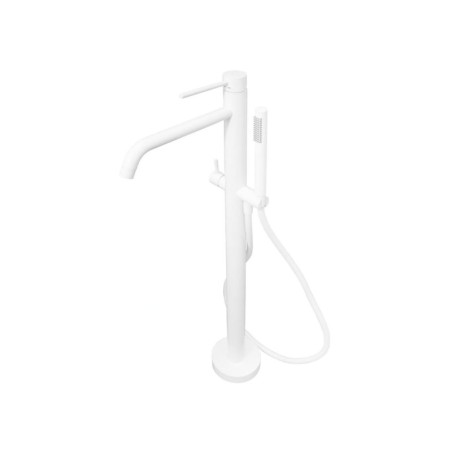 Paffoni Light - Mitigeur de baignoire montage au sol, avec accessoires, blanc mat LIG032BO