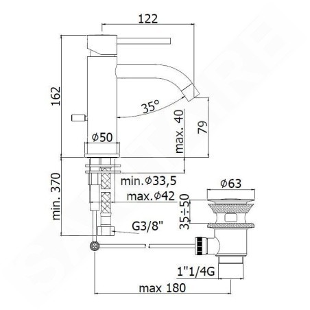 Paffoni Light - Mitigeur de lavabo avec vidage, blanc mat LIG075BO