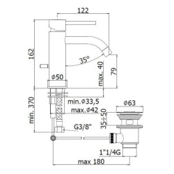 Paffoni Light - Mitigeur de lavabo avec vidage, doré brossé LIG075HGSP