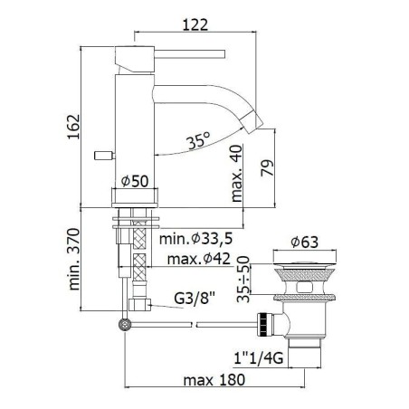 Paffoni Light - Mitigeur de lavabo avec vidage, doré brossé LIG075HGSP