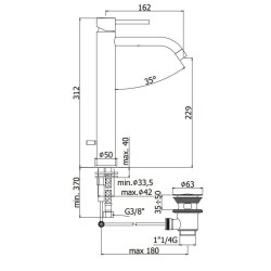 Paffoni Light - Mitigeur de lavabo avec vidage, doré brossé LIG085HGSP
