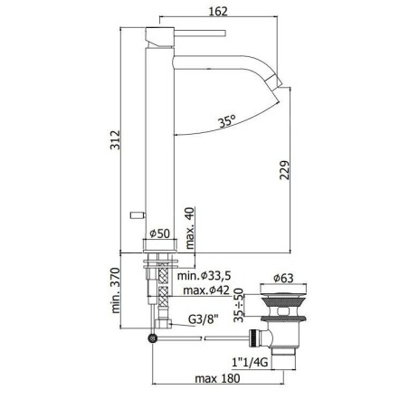 Paffoni Light - Mitigeur de lavabo avec vidage, doré brossé LIG085HGSP