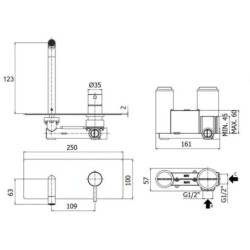 Paffoni Light - Mitigeur encastré avec corps, doré brossé LIG104HGSP