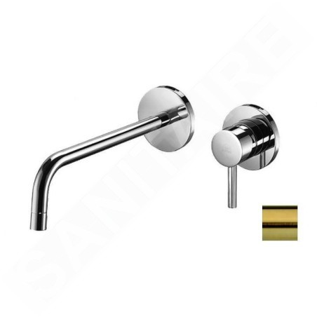 Paffoni Light - Mitigeur de lavabo encastré avec corps, installation de 2 trous, doré brossé LIG105HGSP70