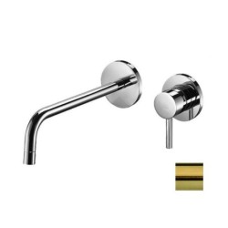 Paffoni Light - Mitigeur de lavabo encastré avec corps, installation de 2 trous, doré brossé LIG106HGSP70