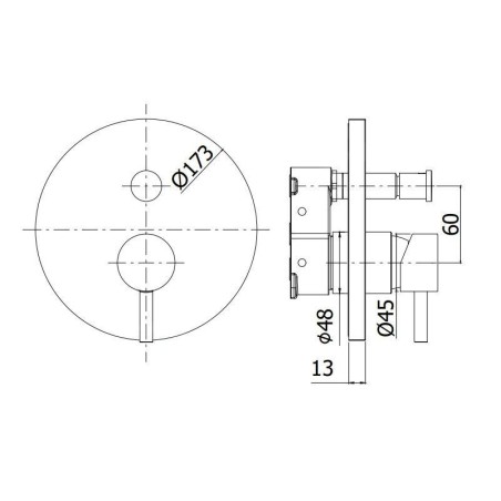 Paffoni Light - Mitigeur encastré pour 2 sorties, chrome LIGBOX015CR