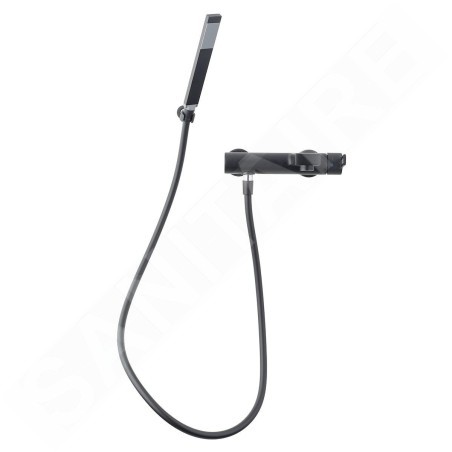 Paffoni Ringo - Mitigeur de baignoire avec accessoires, noir mat RIN023NO