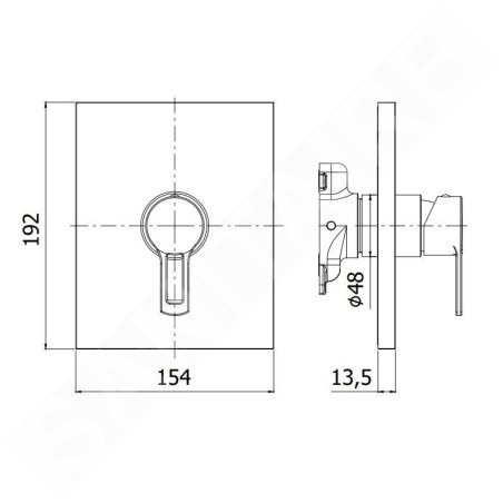 Paffoni Ringo - Mitigeur encastré pour 1 sortie, chrome RINBOX010CR