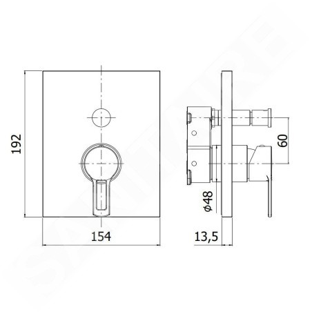Paffoni Ringo - Mitigeur encastré pour 2 sorties, chrome RINBOX015CR