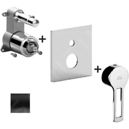 Paffoni Ringo - Mitigeur encastré pour 2 sorties, noir mat RINBOX015NO/M