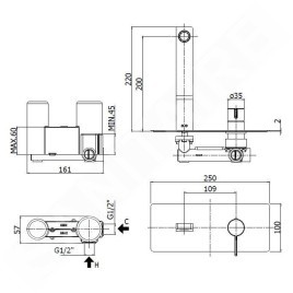Paffoni Rock - Mitigeur de lavabo encastré avec corps, inox RO105ST