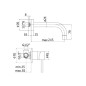Paffoni Stick - Mitigeur de lavabo encastré avec corps, installation de 2 trous, inox SK007ST70