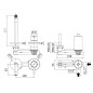 Paffoni Stick - Mitigeur de lavabo encastré, installation de 2 trous, inox SK104ST70