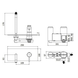 Paffoni Stick - Mitigeur de lavabo encastré avec corps, chrome SK105CR