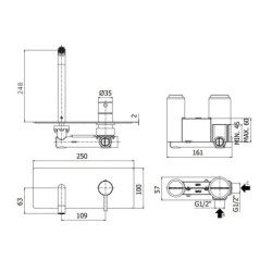 Paffoni Stick - Mitigeur de lavabo encastré avec corps, chrome SK106CR