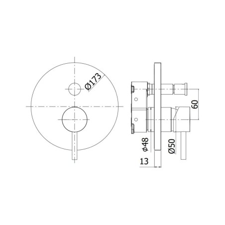 Paffoni Stick - Mitigeur encastré pour 2 sorties, inox SKBOX015ST/M