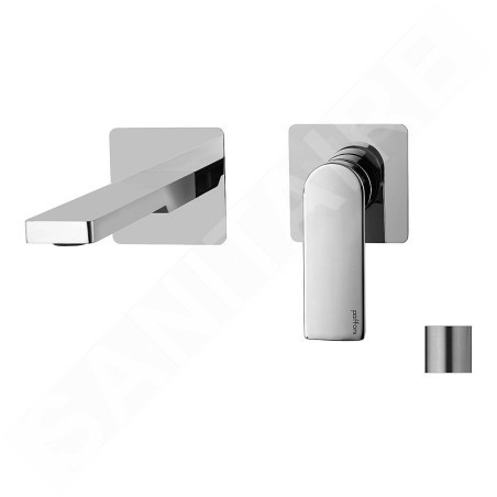 Paffoni Tango - Mitigeur de lavabo encastré avec corps, installation de 2 trous, inox TA104ST70