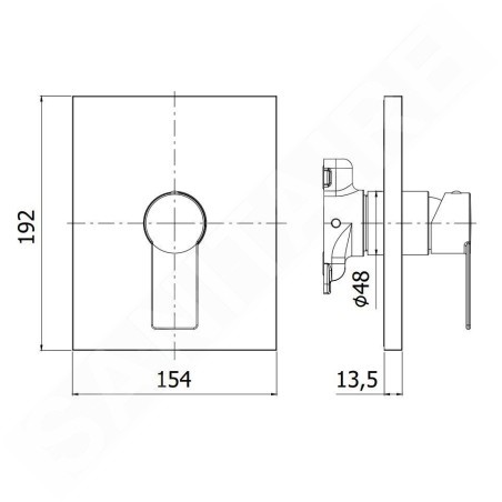 Paffoni Tango - Mitigeur encastré pour 1 sortie, chrome TABOX010CR
