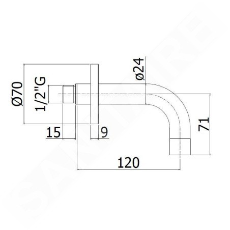 Paffoni Light - Bec déverseur de baignoire, doré brossé ZBOC140HGSP