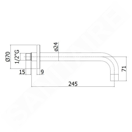 Paffoni Light - Bec déverseur de baignoire, doré ZBOC141HG