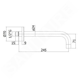 Paffoni Light - Bec déverseur de baignoire, doré brossé ZBOC141HGSP