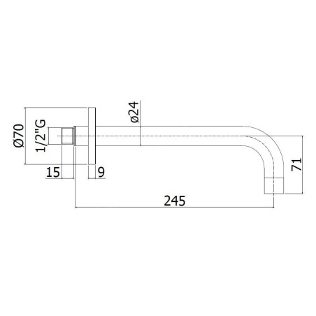 Paffoni Light - Bec déverseur de baignoire, inox ZBOC141ST