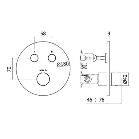 Paffoni Compact Box - Mitigeur thermostatique encastré, pour 2 sorties, chrome CPT018CR