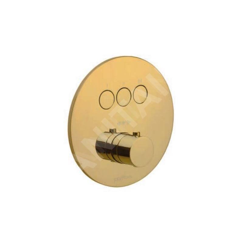 Paffoni Compact Box - Mitigeur thermostatique encastré, pour 3 sorties, or CPT019HG Paffoni Compact Box - Mitigeur thermostatique encastré, pour 3 sorties, or CPT019HG