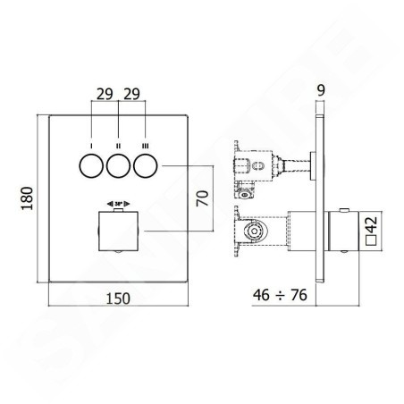 Paffoni Compact Box - Mitigeur thermostatique encastré, pour 3 appareils, blanc mat CPT519BO