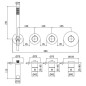 Paffoni Modular Box - Mitigeur thermostatique encastré, pour 2 sorties, or brossé MDE000HGSP