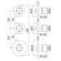 Paffoni Modular Box - Mitigeur thermostatique encastré, pour 2 sorties, or brossé MDE018HGSP Paffoni Modular Box - Mitigeur thermostatique encastré, pour 2 sorties, or brossé MDE018HGSP