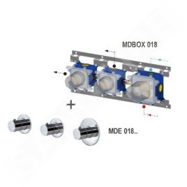 Paffoni Modular Box - Mitigeur thermostatique encastré, pour 2 sorties, or brossé MDE018HGSP