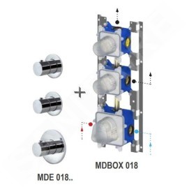 Paffoni Modular Box - Mitigeur thermostatique encastré, pour 2 sorties, or brossé MDE018HGSP