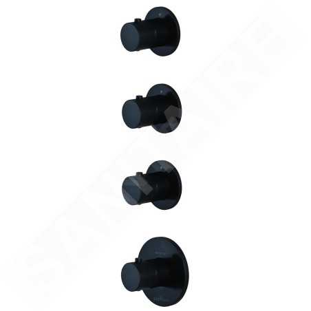 Paffoni Modular Box - Mitigeur thermostatique encastré, pour 3 sorties, noir mat MDE019NO