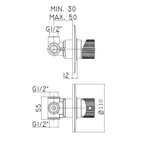 Paffoni Jo - Mitigeur de douche encastré avec corps, chrome JO011CR