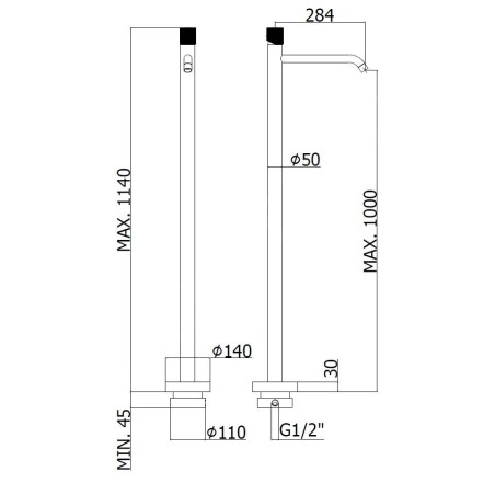 Paffoni Jo - Mitigeur de lavabo au sol, chrome JO031CR