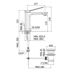 Paffoni Tilt - Mitigeur de lavabo avec vidage, noir mat TI075NO