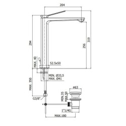 Paffoni Tilt - Mitigeur de lavabo avec vidage, noir mat TI085NO
