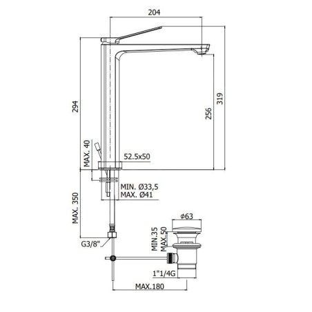 Paffoni Tilt - Mitigeur de lavabo avec vidage, blanc mat TI085BO