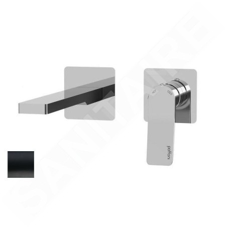 Paffoni Tilt - Mitigeur de lavabo encastré avec corps, installation de 2 trous, noir mat TI104NO70