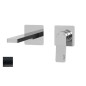 Paffoni Tilt - Mitigeur de lavabo encastré avec corps, installation de 2 trous, noir mat TI104NO70
