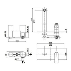 Paffoni Tilt - Mitigeur de lavabo encastré avec corps, blanc mat TI105BO
