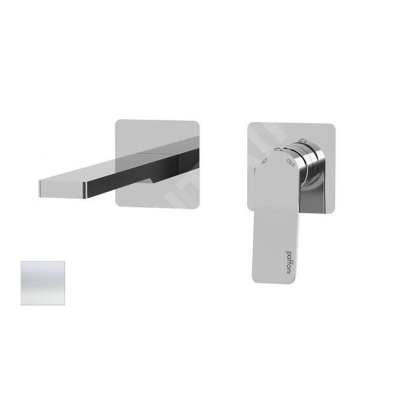 Paffoni Tilt - Mitigeur de lavabo encastré avec corps, installation de 2 trous, blanc mat TI105BO70