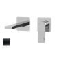 Paffoni Tilt - Mitigeur de lavabo encastré avec corps, installation de 2 trous, noir mat TI106NO70
