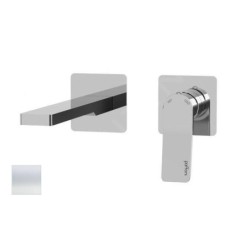 Paffoni Tilt - Mitigeur de lavabo encastré avec corps, installation de 2 trous, blanc mat TI106BO70