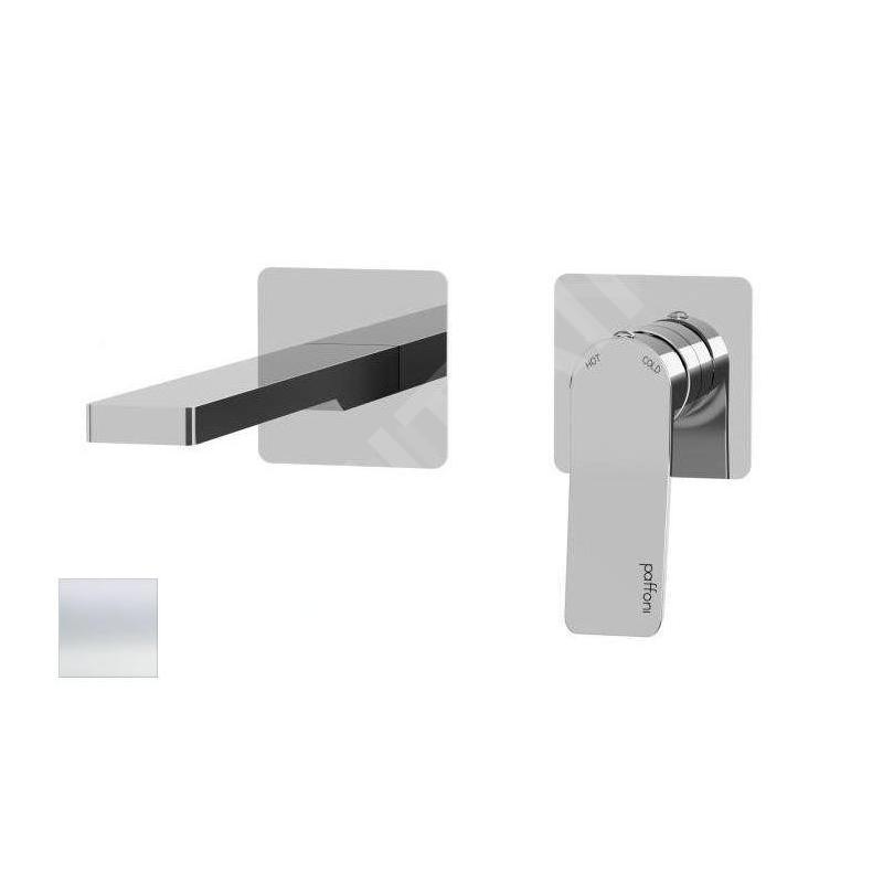 Paffoni Tilt - Mitigeur de lavabo encastré avec corps, installation de 2 trous, blanc mat TI106BO70