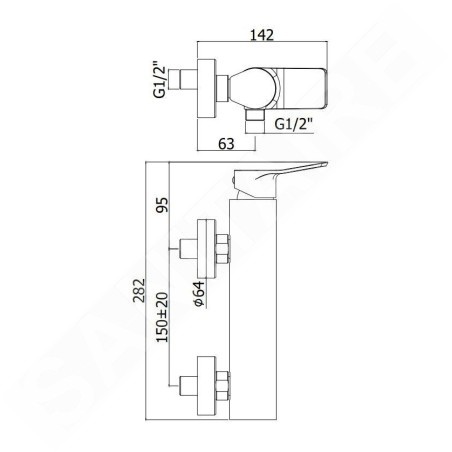 Paffoni Tilt - Mitigeur de douche, noir mat TI168NO