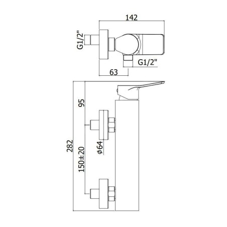 Paffoni Tilt - Mitigeur de douche, inox TI168ST