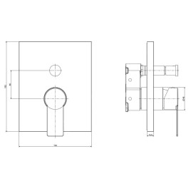 Paffoni Tilt - Mitigeur encastré pour 2 sorties, noir mat TIBOX015NO/M