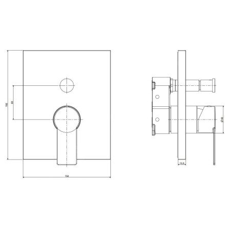 Paffoni Tilt - Mitigeur encastré pour 2 sorties, noir mat TIBOX015NO/M